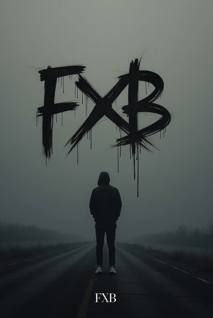 Une pochette d’album de rap,
Le titre de l’album qui est Loin doit être écrit en style graffiti et la pochette doit avoir un petit style artistique avec un dégradé gris noir ou blanc
Le nom de l’artiste qui est FXB en majuscule doit être écrit en bas de la pochette, je ne veux aucune inscription à part ce que je t’ai demandé sur la pochette