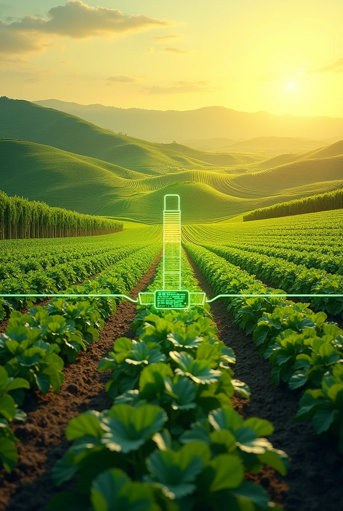 Smart farming  height 27 .21cm  and width 50.83 cm . It should be electronics related more realistic with an more yellowish shade give an image in landscape 
