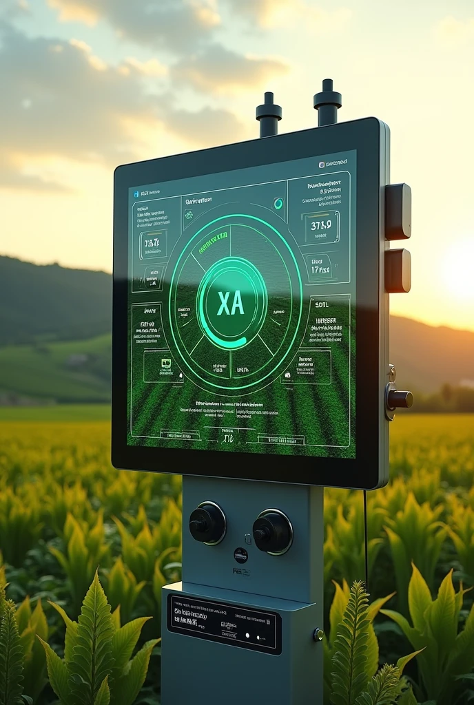 Smart farming height 27 .21cm and width 50.83 cm . It should be electronics related more realistic with an more yellowish shade give an image in portrait