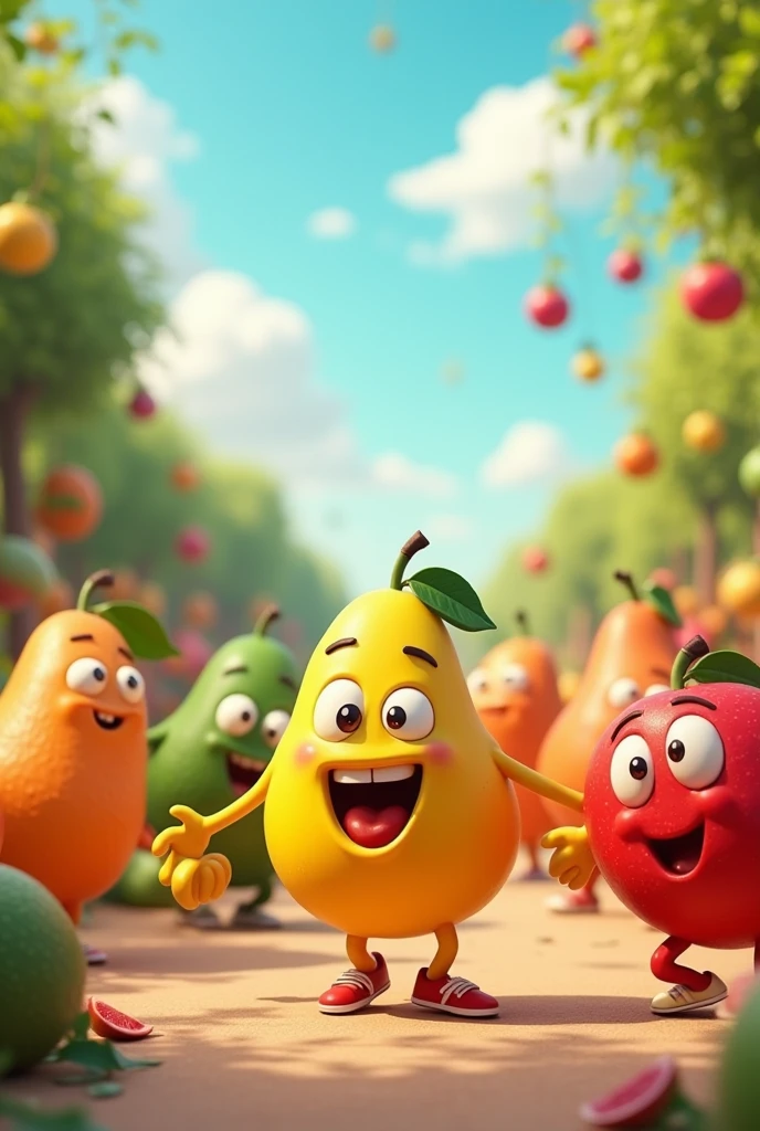 Fun healthy food Animated fruits 
