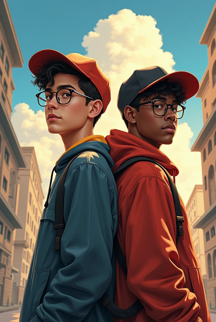 Cover of two teenagers, one with glasses and the other with a cap, men who say Everything for a dream

