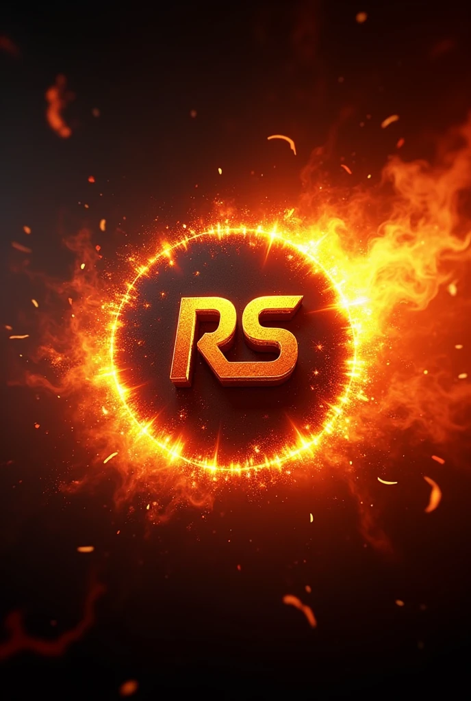 RS logo with fire background