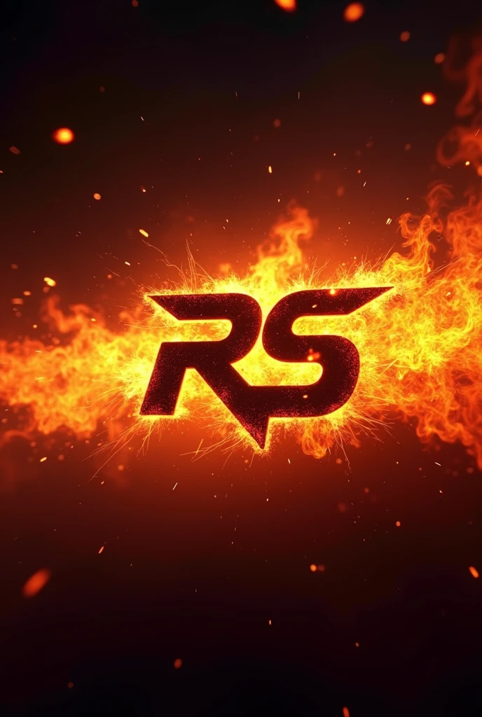 RS logo with fire background