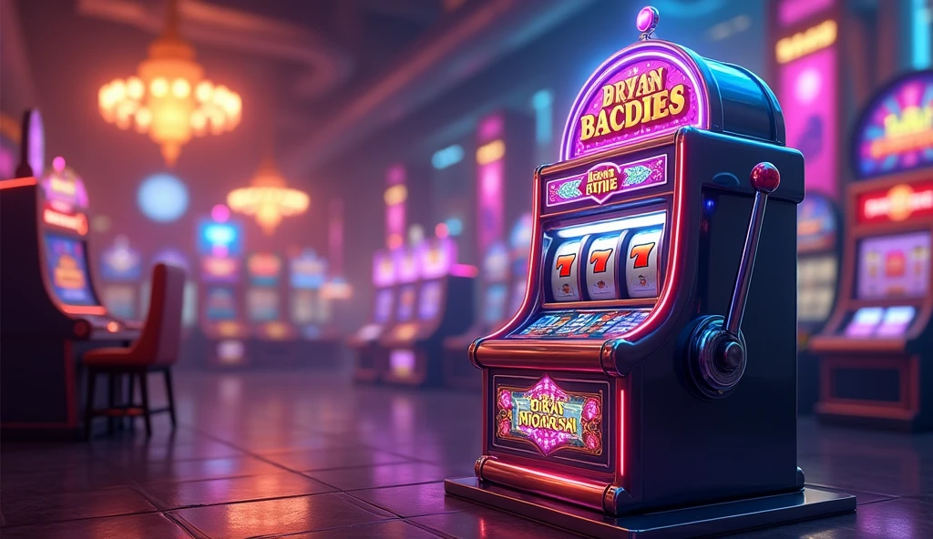 (desktop wallpaper), (highres), (masterpiece), best quality, creative banner, play slot machine