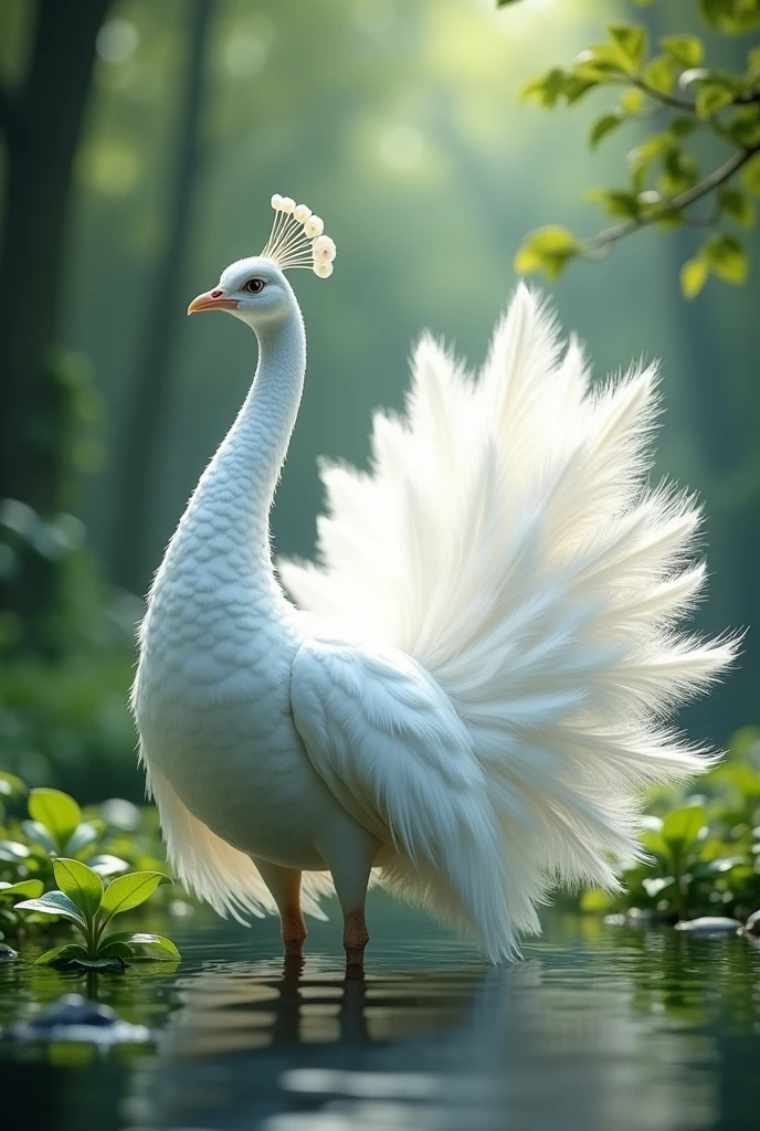 Very very beautiful White colour peacock
