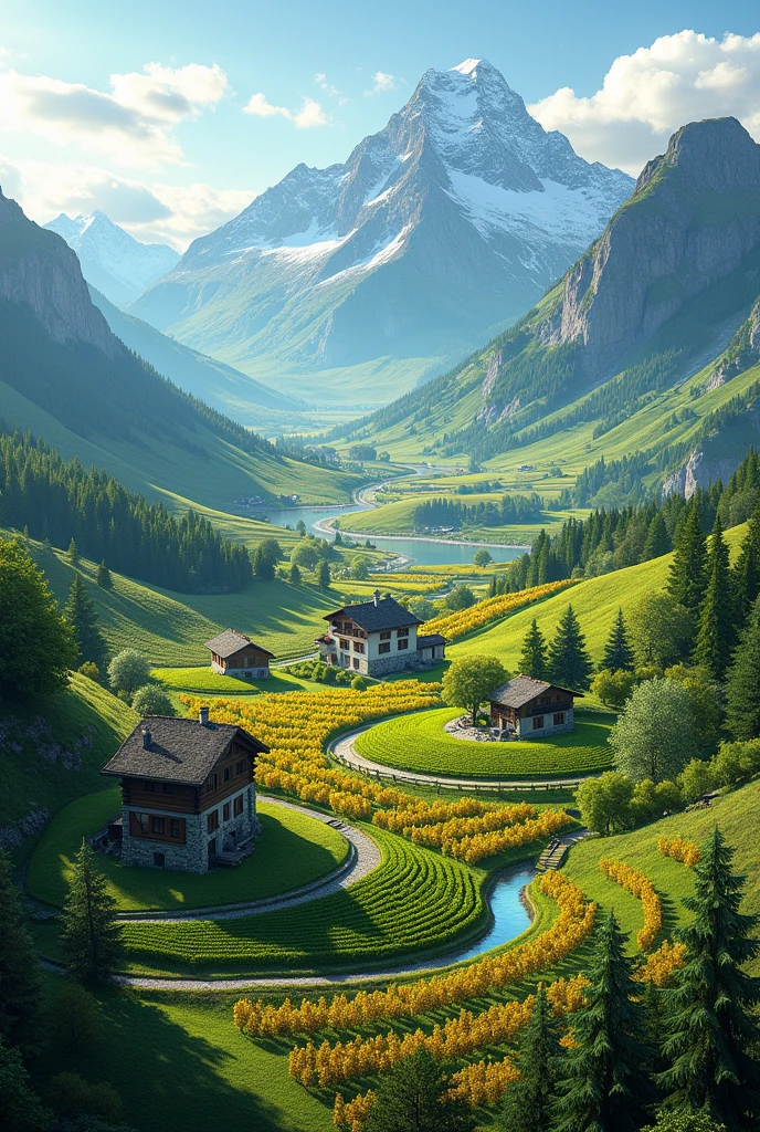 Landscape Plantation in Switzerland realistis hd