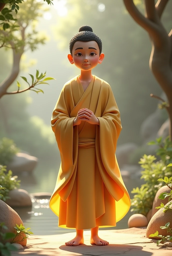 3d animation Buddha 24 साल की उम्र में, सांसारिक जीवन त्याग दिया और सत्य की खोज में चल रहे थे