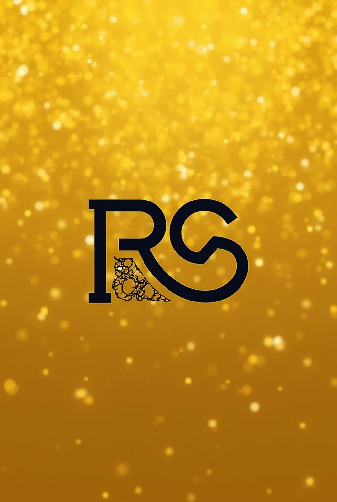 Logo RS avec en dessous écris en plus petit "owner : bouga "  fond en or