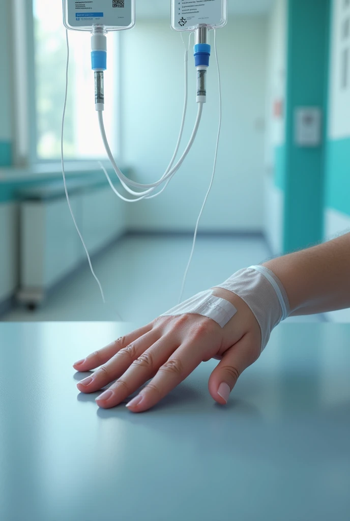 Create a hand connected to an IV

