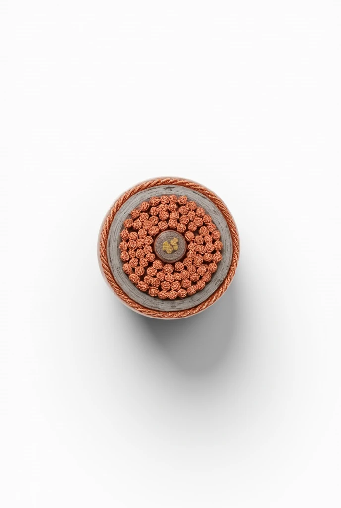 Cross section of 1core 16 sqmm copper wire with white background 