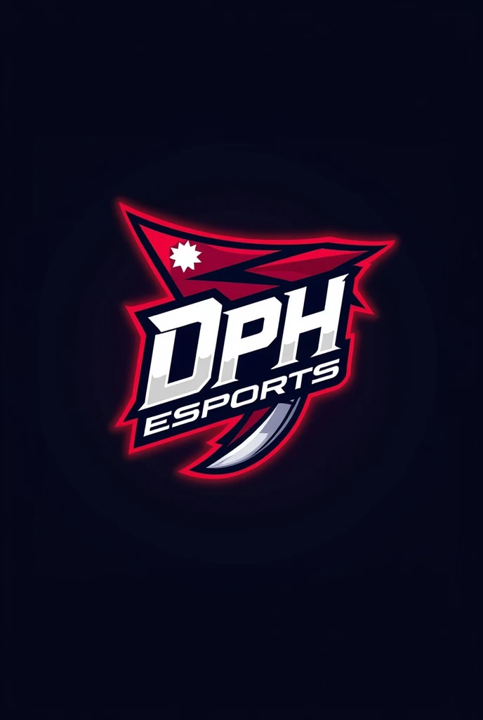 make a logo
name DPH ESPORTS
and in background Nepali flag and khukuri
name DPH ESPORTS