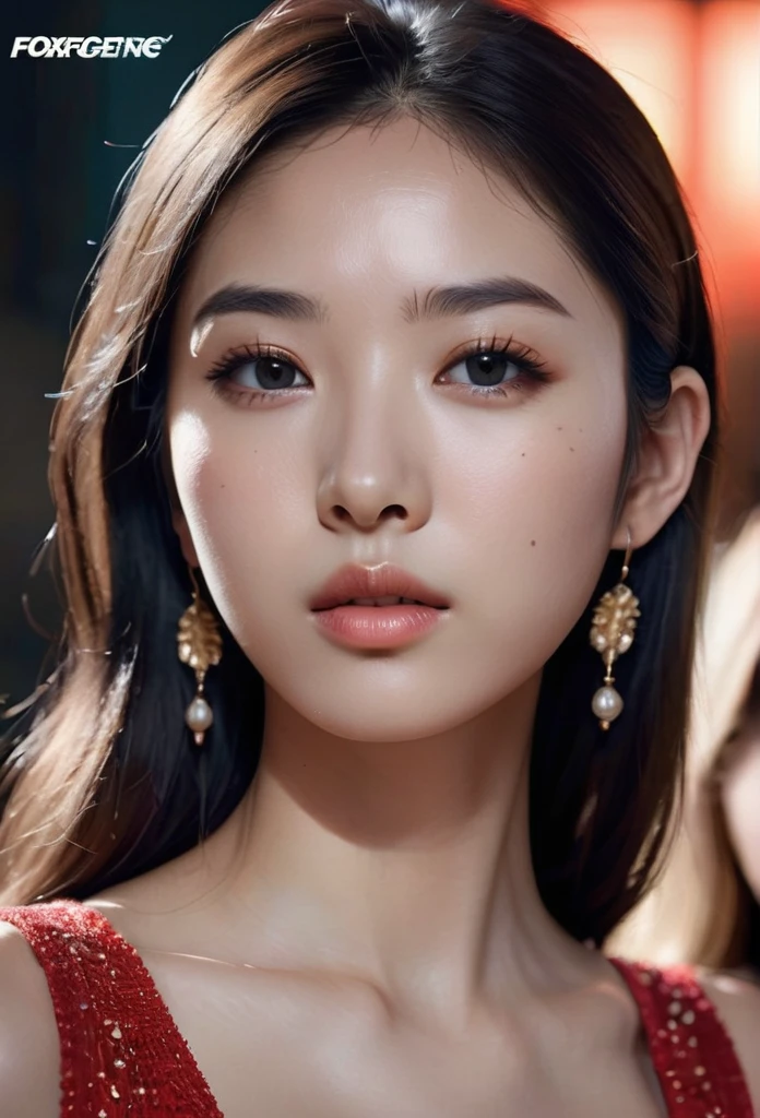 a girl group, 1korean girl, 2 thai girls, 1 chinese girl, 1 brazilian girl (mixed race with fox-like features), detailed beautiful faces, extremely detailed eyes and faces, beautiful lips, longeyes lashes, dynamic poses, high fashion outfits, glowing skin, vibrant colors, dramatic lighting, cinematic, concept art style, digital painting, 8k, ultra-detailed, hyper realistic, masterpiece
