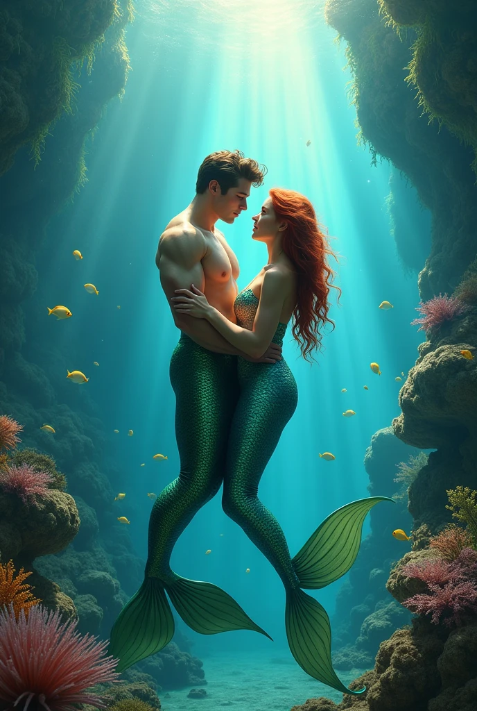 A merman and a mermaid