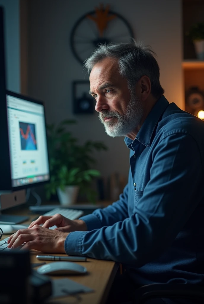 Man sitting in front of the computer