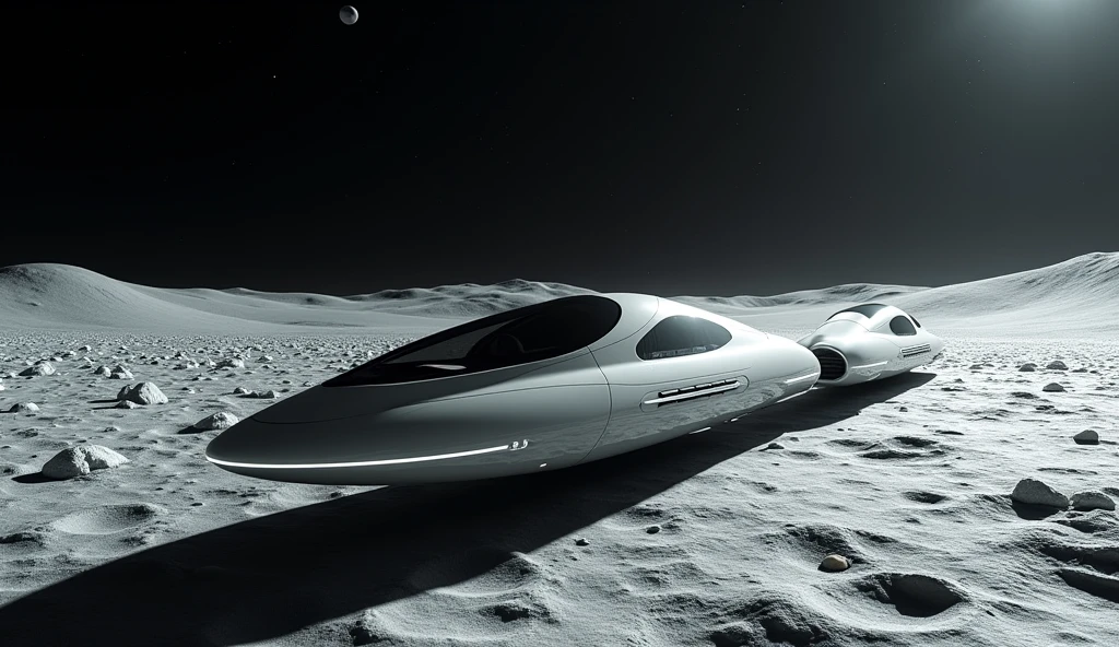 Futuristic Levitation-Powered Trains on the Moon