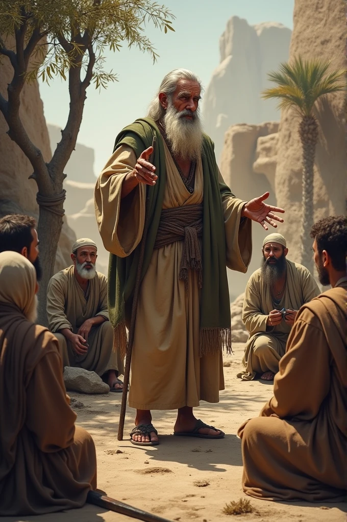 In ancient times, a decrepit man was telling some people about Islam.