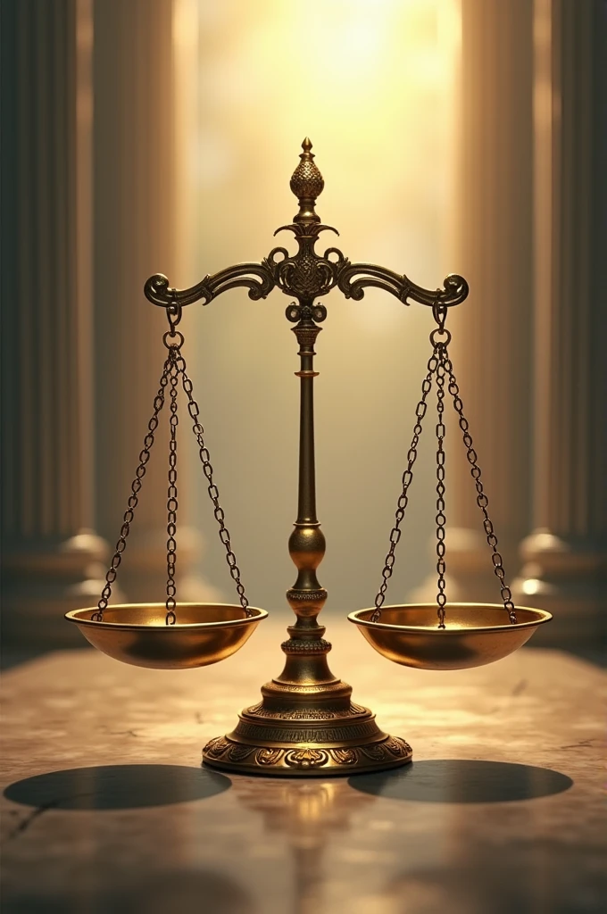 Scales of Justice: Depict the scales of justice balanced evenly, symbolizing fairness and the freedom that comes from living in a just society.