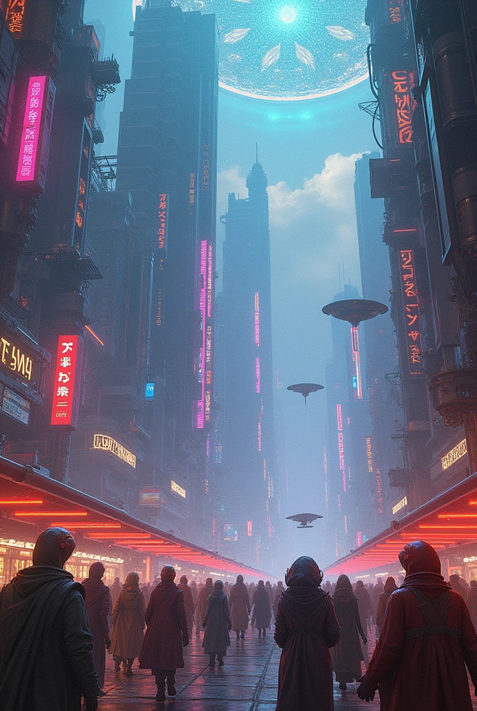 Sure! How about this for a challenging prompt:
"Create an image of a futuristic cityscape at dusk where sleek, hovering vehicles glide through neon-lit skyscrapers. The city is surrounded by a glowing, transparent dome with a detailed starry sky visible through it. Incorporate a bustling market area with diverse alien species interacting, each with unique, colorful attire. The scene should have a high level of detail and intricate lighting effects to convey the vibrancy and complexity of this advanced metropolis."
This prompt should test your skills in combining various elements, managing details, and using lighting and color effectively.
