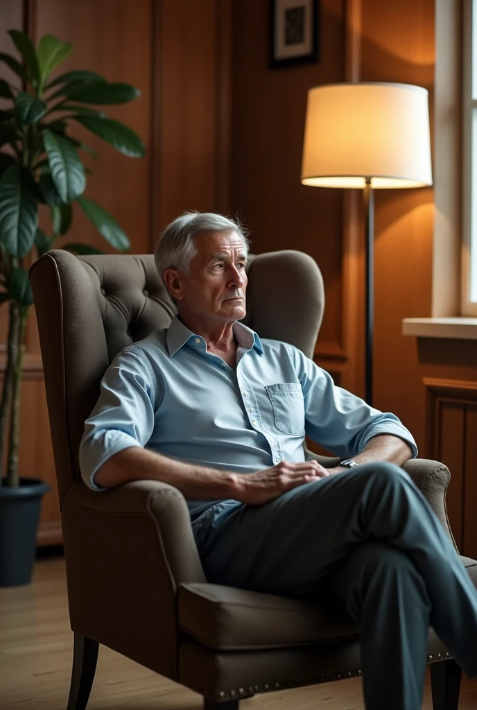 A man sit in chair