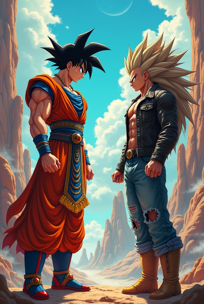 Persian goku talking to American vegeta