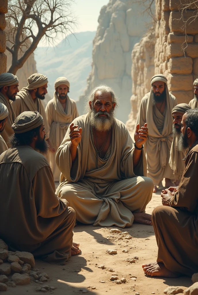 In ancient times, a decrepit man was telling some people about Islam.