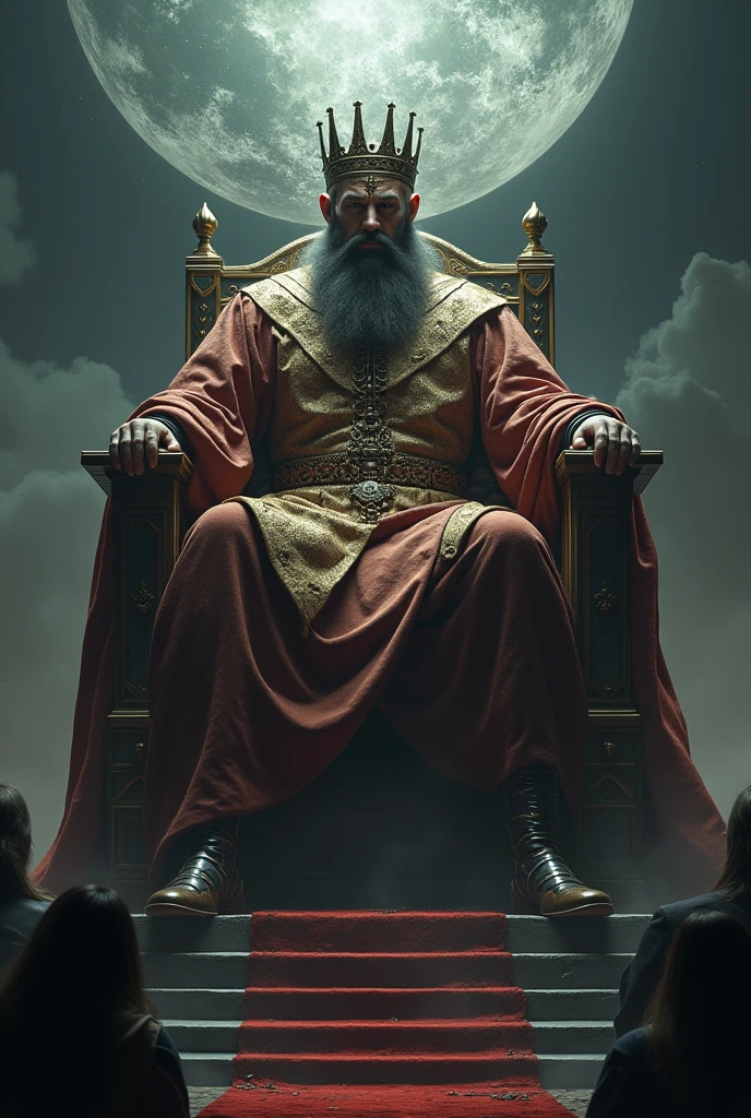 Picture of a great, unjust king ruling the earth