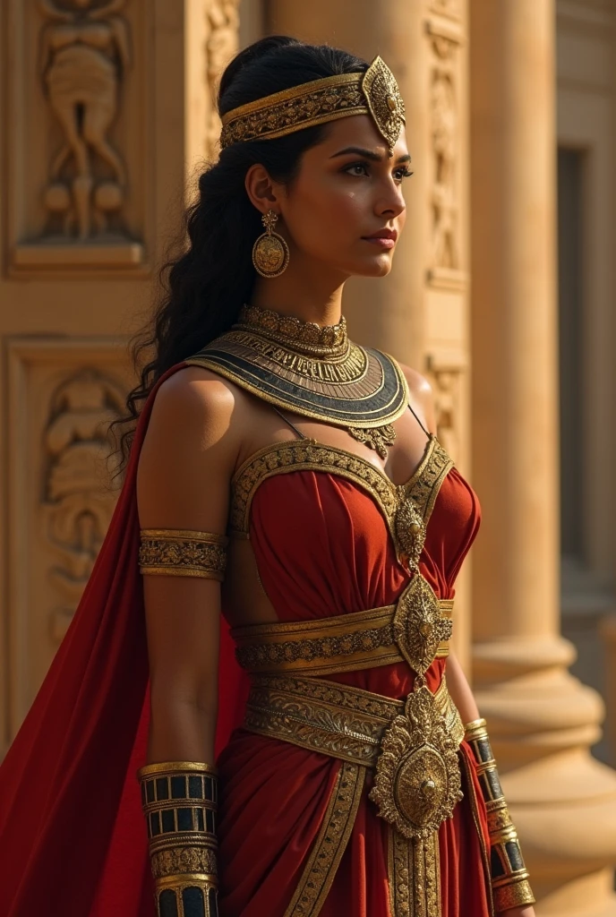 Movie Title : "Cleopatra : the empress of Egypt"
introduction (1 min) :
- Bird's eye view map of ancient Egypt, showing the Nile and the majestic desert landscapes.
- introduction to Cleopatra, The Legendary Queen, symbol of power and beauty.
Act 1 : Youth and rise to power (5 min) :
- introduction of Cleopatra as a child, showing his education and exceptional intelligence.
- Discovery of Egypt through the eyes of Cleopatra, with the lush landscapes of the Nile Delta and the majestic pyramids.
- Meeting with Julius Caesar, showing the picturesque landscapes of Rome and the influence of Cleopatra on the great emperor.
Act 2 : Love and betrayal (5 min) :
- Cleopatra falls in love with Mark Antony, presenting the magnificent scenery of the palace in Alexandria.
- Traveling in Egypt, to show the richness and diversity of this kingdom, from the pyramids of Giza to the temples of Abu Simbel.
- The Betrayal of Mark Antony, with poignant scenes in deserted desert landscapes.
Act 3 : A Tragic End (5 min) :
- Battle of Actium, showing picturesque Mediterranean landscapes and blazing warships.
- Cleopatra takes refuge in her palace, where detailed interior landscapes show his desperation and determination.
- Cleopatra commits suicide to escape Roman captivity, with a touching scene in a lavishly decorated burial chamber.
Conclusion (4 min) :
- The grandiose funeral of Cleopatra, with majestic Egyptian desert landscapes and mourning crowds.
- Reflecting on Cleopatra's Legacy, showing statues and monuments, erected in his honor.
- The last shot at sunset over the Egyptian landscapes, symbolizing the end of an era and the eternal memory of Cleopatra.
Note : To create ultra-realistic landscapes, It is better to use advanced filming and post-production techniques, such as motion capture, insertion