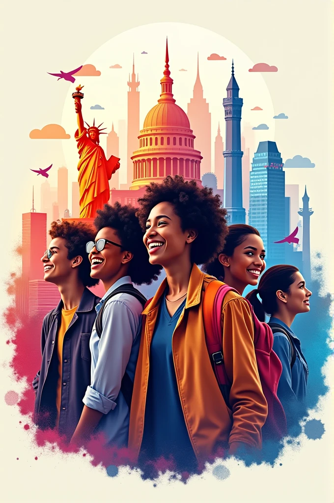 a poster of a consultancy firm who help students to go abroad. company name is MCDreamer USA