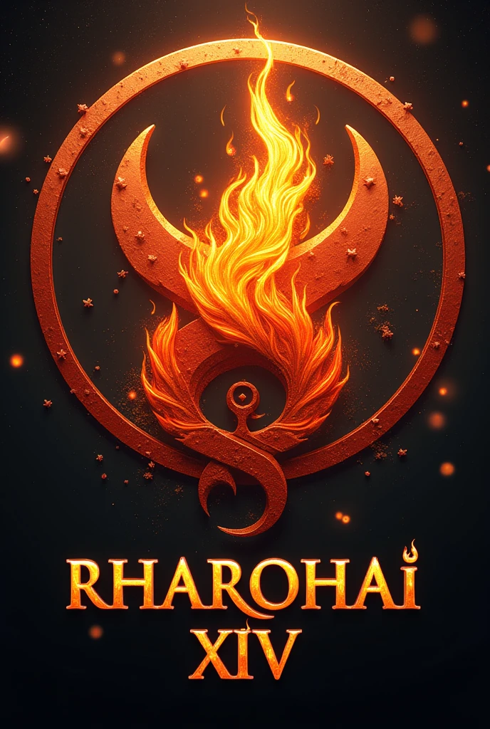 Flaming new ireland provincial flag on top of the name RHAROHAII XIV with the virgo design in the background 