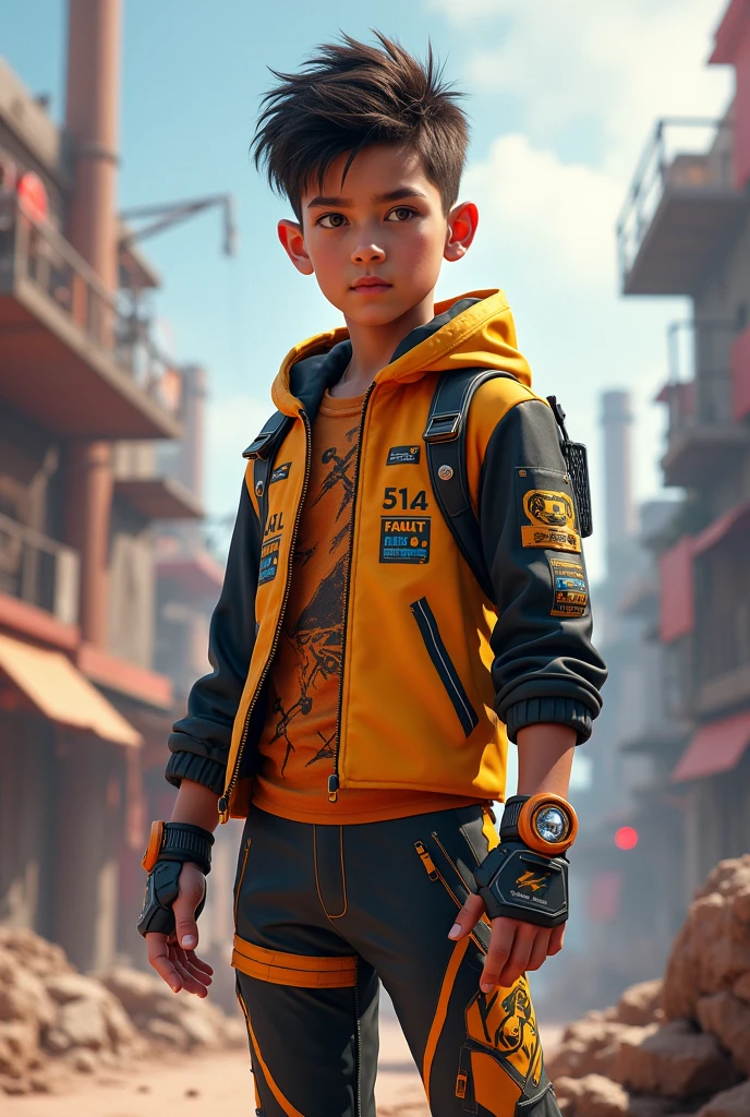 A boy with free fire dress