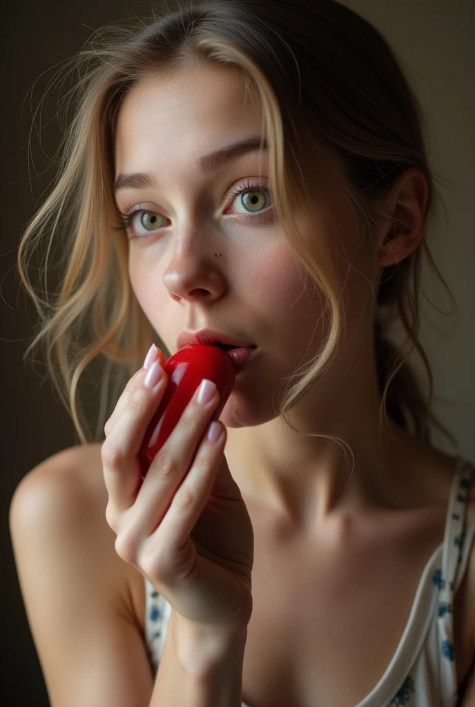 A  girl sucking a penis