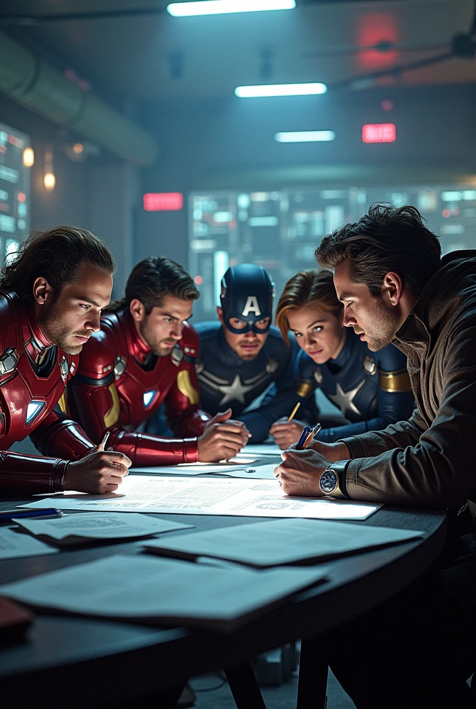 MCU superheroes studying