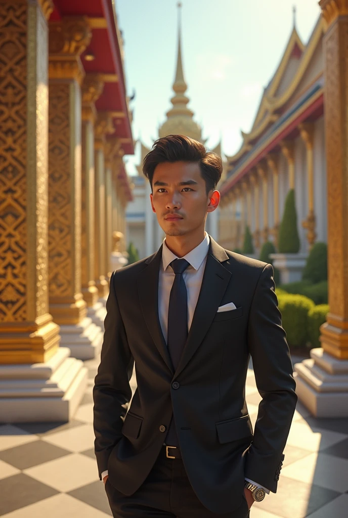 Khun Chai Phat, a young man who studied abroad and wears a Western-style suit, from Chutathep Palace.