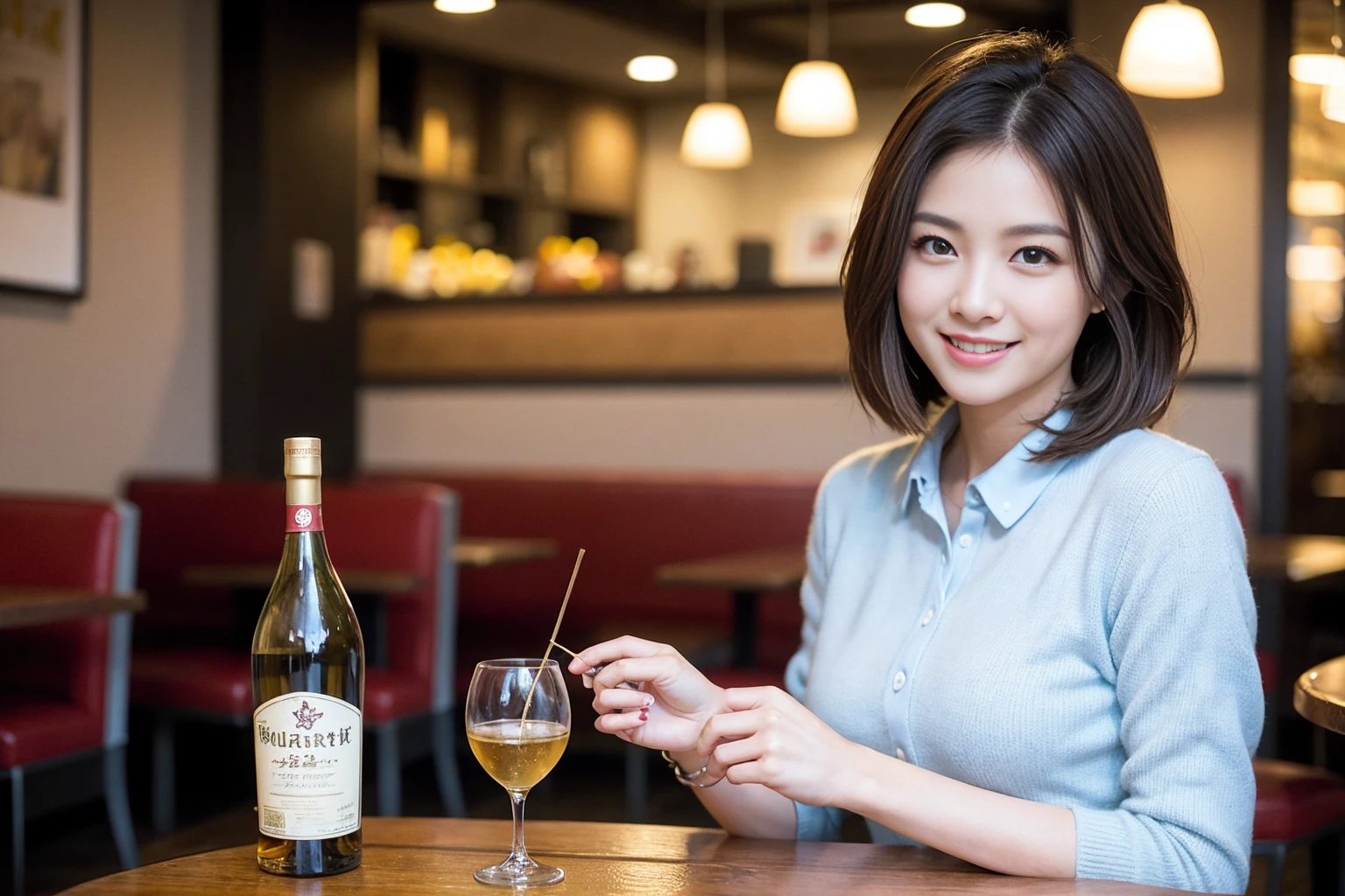 ((Highest quality、8k、masterpiece:1.3))、Whiskey bottles、whiskey、Suntory、Nikka、slimカップル、modelカップル、(Realistic, Intricate details:1.2), full-course dinner、Whiskey bottle and glass on the table、Single Malt、scotch、Rocks glass、Shot Glass、On the rock、Scotland、Amazing view of the sunset sky and clouds、A bright smile、The wonderfulness of smile、 Beautiful Face, blue eyes, The light shines on your face, blush, short hair,Bright Face、 (Age 37), 3,Two beauties、Brown Hair、Shortcuts、Long sleeve shirt、dress、Beautiful woman 1, (slimな顔), (The body is slim), (Brown Hair), (Shortcuts), cheeks turn a little red,Attractive beauty、restaurant, In a prominent place (From the waist up) Nova Frog Style, actress, model, Upper Body, White wine, slim, smile, (smile: 1.15), Beautiful fine grain, Depth f/2,saturation, High Contrast, Strong light and shadow,Moist Body:1.5、3D texture、Delicate eyes、Brown Hair、The hair is very shiny、