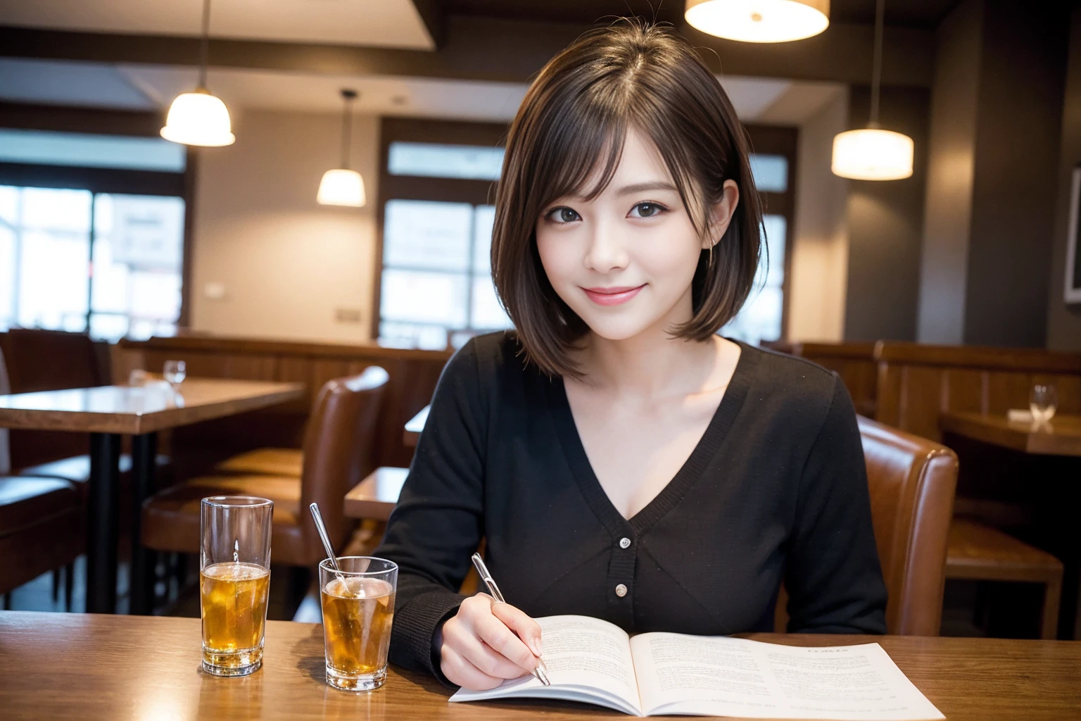 ((Highest quality、8k、masterpiece:1.3))、Whiskey lover、Bourbon、scotch、slimカップル、modelカップル、(Realistic, Intricate details:1.2), full-course dinner、Whiskey bottle and glass on the table、Single Malt、scotch、Rocks glass、Shot Glass、On the rock、Scotland、Amazing view of the sunset sky and clouds、A bright smile、The wonderfulness of smile、 Beautiful Face, blue eyes, The light shines on your face, blush, short hair,Bright Face、 (Age 37), 3,Two beauties、Brown Hair、Shortcuts、Long sleeve shirt、dress、Beautiful woman 1, (slimな顔), (The body is slim), (Brown Hair), (Shortcuts), cheeks turn a little red,Attractive beauty、restaurant, In a prominent place (From the waist up) Nova Frog Style, actress, model, Upper Body, White wine, slim, smile, (smile: 1.15), Beautiful fine grain, Depth f/2,saturation, High Contrast, Strong light and shadow,Moist Body:1.5、3D texture、Delicate eyes、Brown Hair、The hair is very shiny、