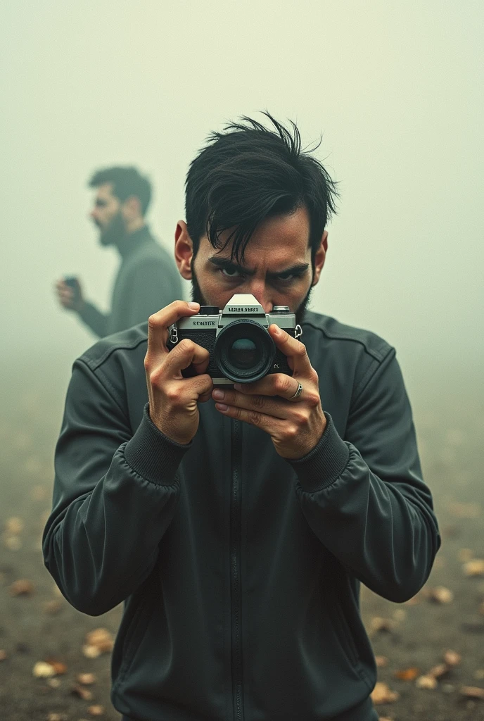 Messi is a camera man taking pictures of Messi with a camera