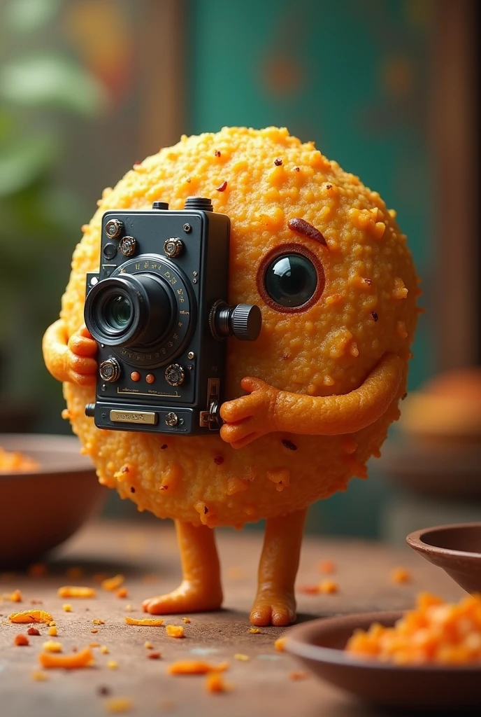 A vadai holding a movie camera 