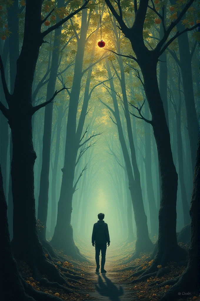 Create images about this story
**The Ordinary Abyss: A Tale of Talent and Perseverance**
In the heart of the Ordinary Abyss, where time moved sluggishly and the air was thick with the scent of damp earth, Perseverance found himself struggling to move forward. The ground beneath his worn shoes was soft, almost like a pillow, but offered no comfort—only resistance. Each step felt like an eternity, and the faint echoes of his footsteps were swallowed by the dense, oppressive forest that surrounded him.
High above, the trees of Talent loomed, their branches heavy with apples that glistened in the dim light. The apples were tantalizing, their sweet scent wafting through the air, making Perseverance’s mouth water. Yet he resisted the urge to reach up and pluck one, knowing that these fruits were not for him—at least not yet.
He continued to walk, his eyes scanning the endless expanse of the forest. The ticking of a clock echoed faintly in the distance, a sound that was at once both reassuring and maddening. It was the only indication that time still flowed in this forsaken place, but it also reminded him that his time was running out.
As he pressed on, Perseverance heard a rustling sound. Turning, he saw Talent, a towering figure with a presence as vast as the mountain that loomed in the distance. Talent moved with ease, his steps barely disturbing the leaves on the ground. His eyes, sharp and piercing, glanced at Perseverance with a mixture of disdain and pity.
"Why do you struggle so?" Talent asked, his voice smooth and confident. "You know you cannot surpass me."
Perseverance said nothing, his gaze fixed ahead. He knew that Talent was right—in terms of ability, there was no comparison. Talent’s speed, his intellect, his sheer power were all far beyond anything Perseverance could hope to achieve. But Perseverance also knew that his strength lay not in his abilities, but in his refusal to give up.
Talent watched him for a moment longer, then shrugged and continue