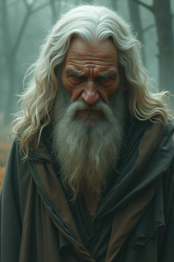 The sage returning to God, looking troubled and exhausted, to express their dissatisfaction with the power.