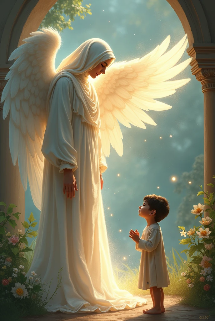 Angel and to Muslim boy