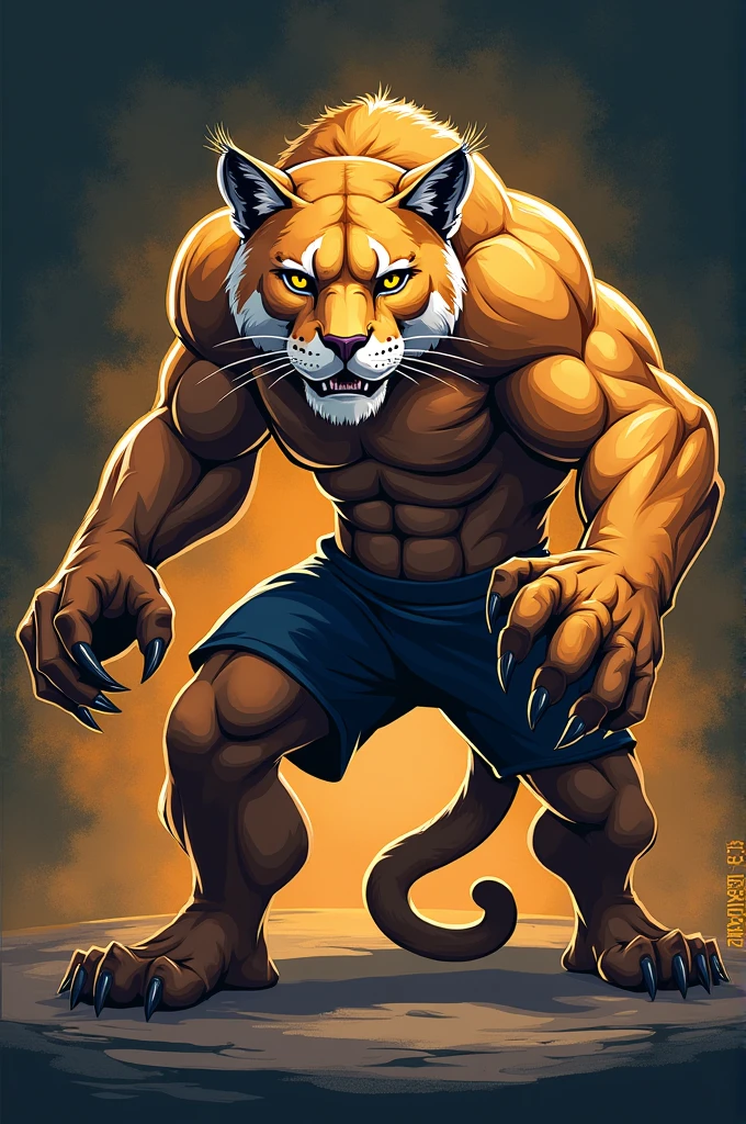 His pet is a puma m, I want you to create an image of a mascot that represents the school and is a puma