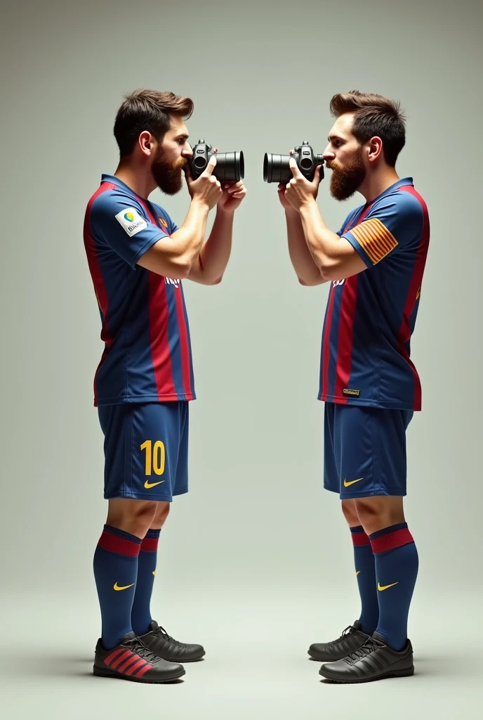 2 messi is taking picture of each other
