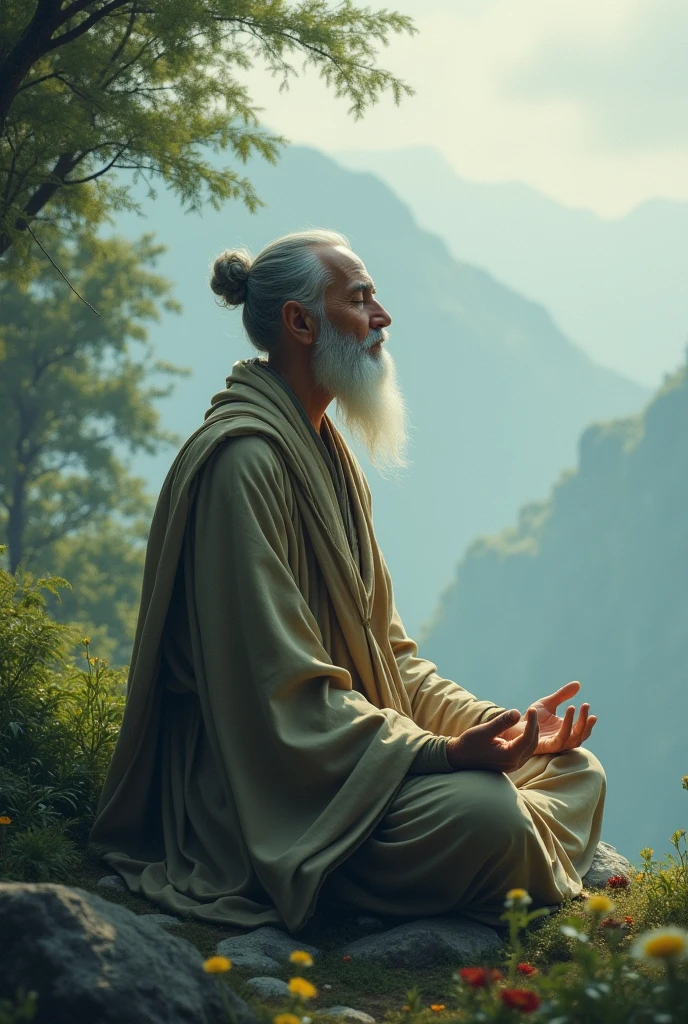 Sage in Contemplation**: The sage deep in contemplation, returning to meditation with newfound understanding, and a sense of inner peace restored.