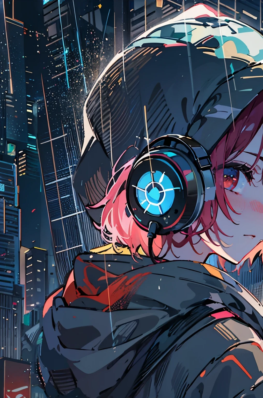 anime girl with headphones in the rain, cyberpunk anime girl in hoodie, anime style 4 k, Digital cyberpunk anime art, cyberpunk anime art, cyberpunk anime girl, digital cyberpunk - anime art, anime cyberpunk art, best anime 4k konachan wallpaper, Cyberpunk art style, anime art wallpaper 4k, anime art wallpaper 4 k, Cyberpunk anime, female cyberpunk anime girl