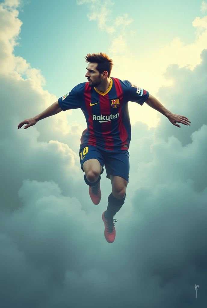 Messi is Flying in the sky