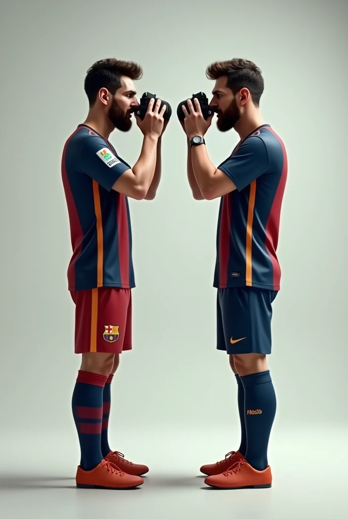 2 messi is taking picture of each other