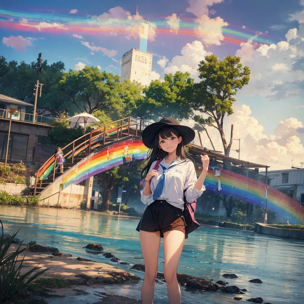 Lisa spent several days drawing the picture. "Rainbow after the rain" It was a picture she was very proud of. On the day of the competition, she excitedly brought her picture to school.
