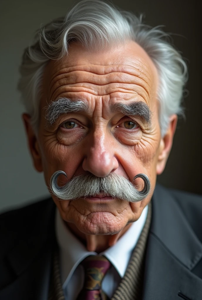 A old man rolling mustach 
