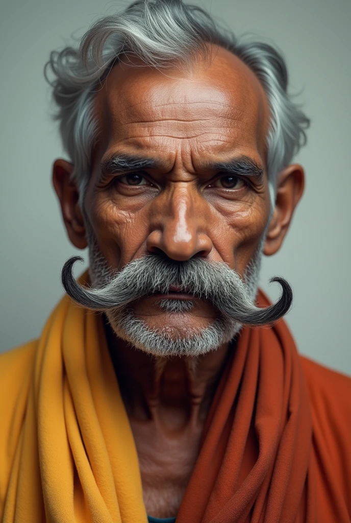 A old indian man rolling mustach