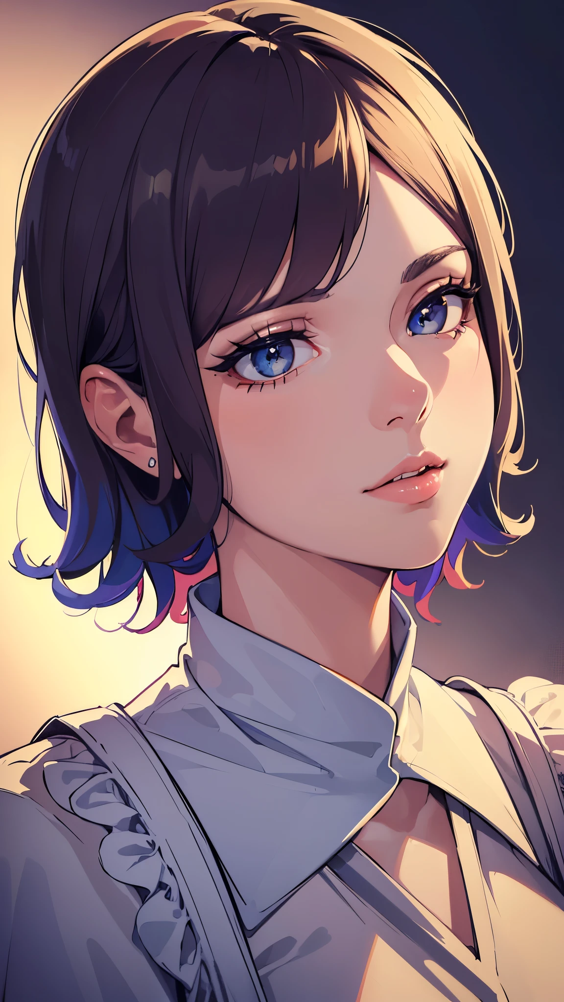 (Highest quality,4K,8k,High resolution,masterpiece:1.2),,Side view,profile Side view,Beautiful details, Shorthair eyes,Beautiful details lips,Long eyelashes,Moderate:Portraiture,Vibrant colors,Soft lighting, perfect Side view, Look straight